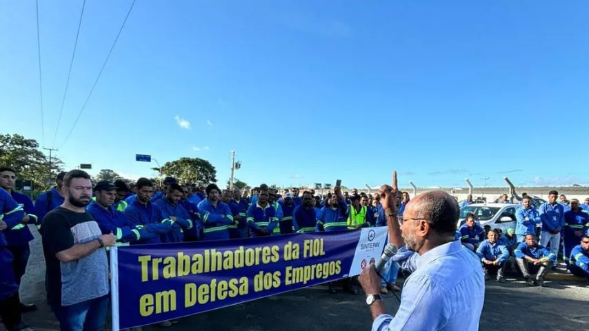 SINTEPAV protesta contra demissões em massa nas obras da FIOL e cobra respostas da BAMIN